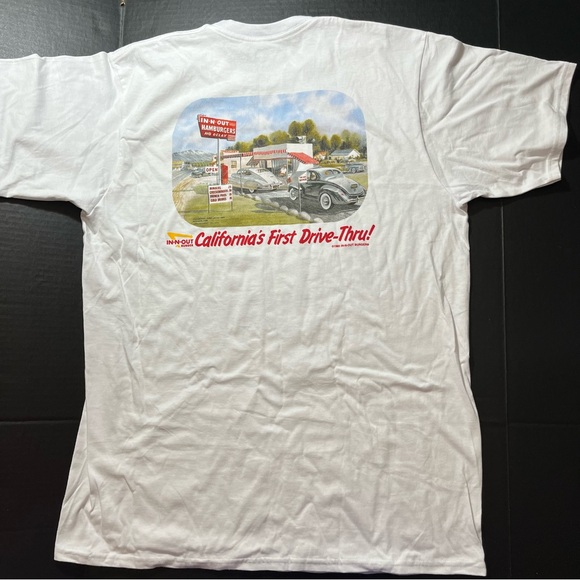 In N Out Burger WHITE T-Shirt XL Cotton Tagless 2-Side California Hi-Quality and - Picture 3 of 5